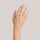 SINGLE STONE SMALL JANE BAND | 1.5mm handcrafted hammer finished gold band. Please inquire for additional customization.