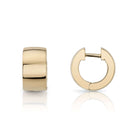 SINGLE STONE JENNI HUGGIES | Earrings featuring Handcrafted high polished 18K yellow gold huggie hoop earrings.