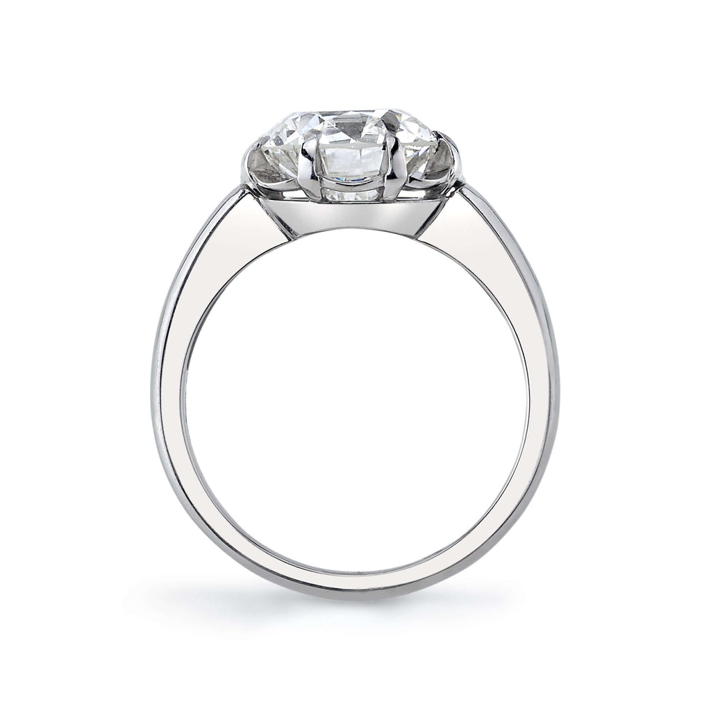 SINGLE STONE JOLENE RING featuring 3.05ct J/VS1 GIA certified old European cut diamond set in a handcrafted platinum mounting.
