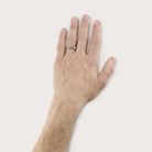 SINGLE STONE JOSEPH ENGRAVED 4MM BAND | 4mm handcrafted satin finished Men's band with engraved sidewalls. Bands available from 4mm to 6mm.