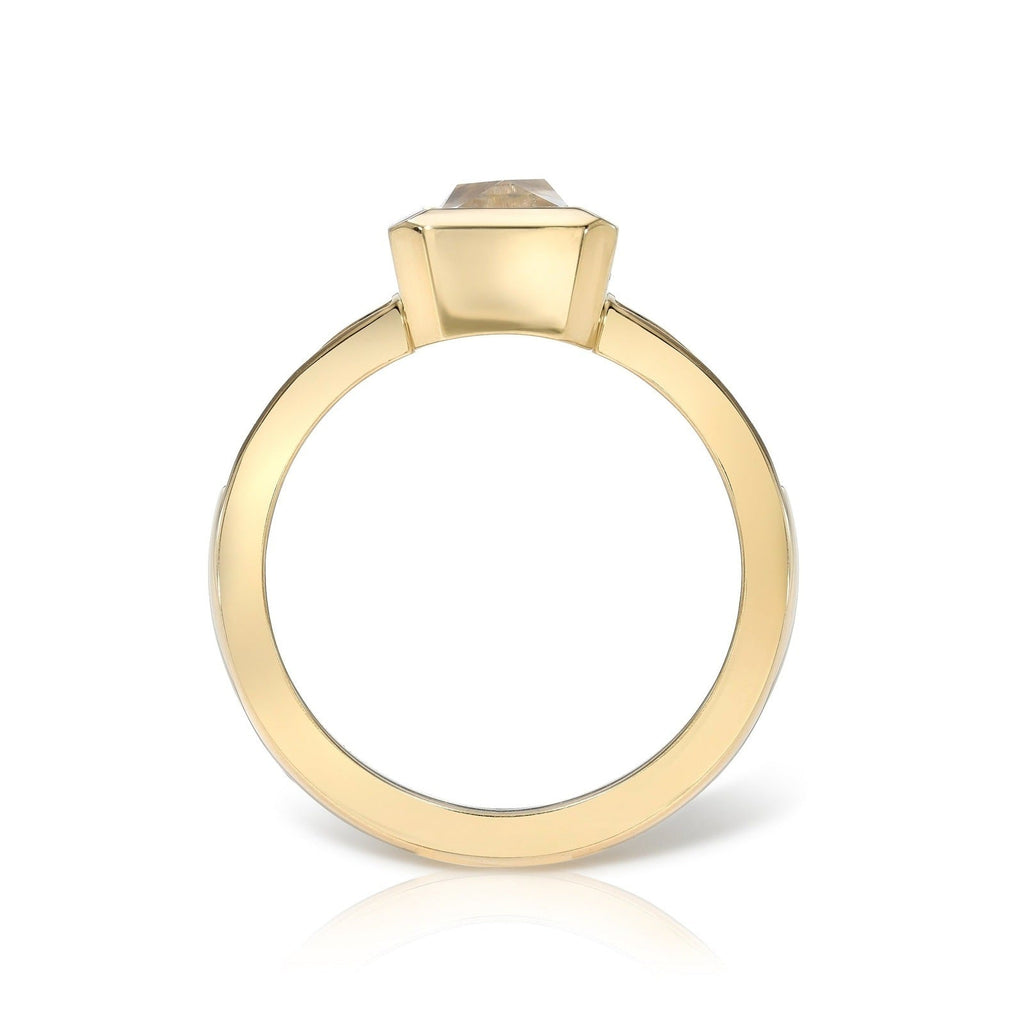SINGLE STONE KARINA RING featuring 1.24ct G/I1 GIA certified French cut diamond with 0.40ctw French cut accent diamonds set in a handcrafted 18K yellow gold mounting.