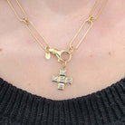 SINGLE STONE HUNTLEY featuring Handcrafted 18K yellow gold large paperclip and round link necklace. Charms sold separately. Necklace measures 20.5" Price does not include charms.