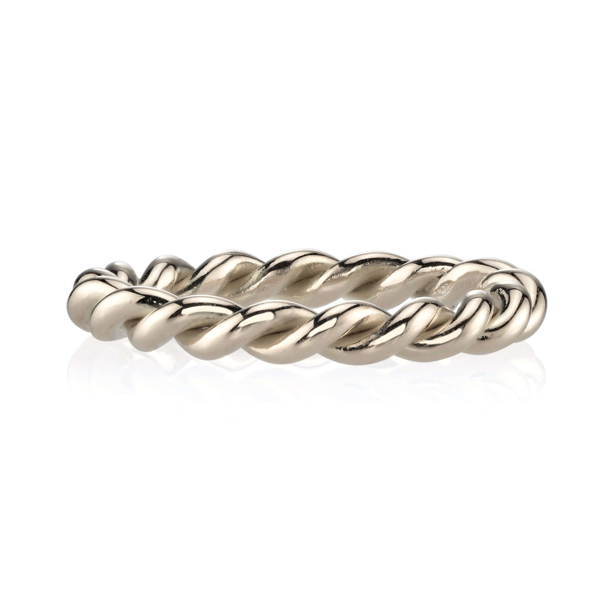 SINGLE STONE LARGE LARA BAND | Handcrafted 18K gold 3mm twisted rope ladies' band. Please inquire for additional customization.