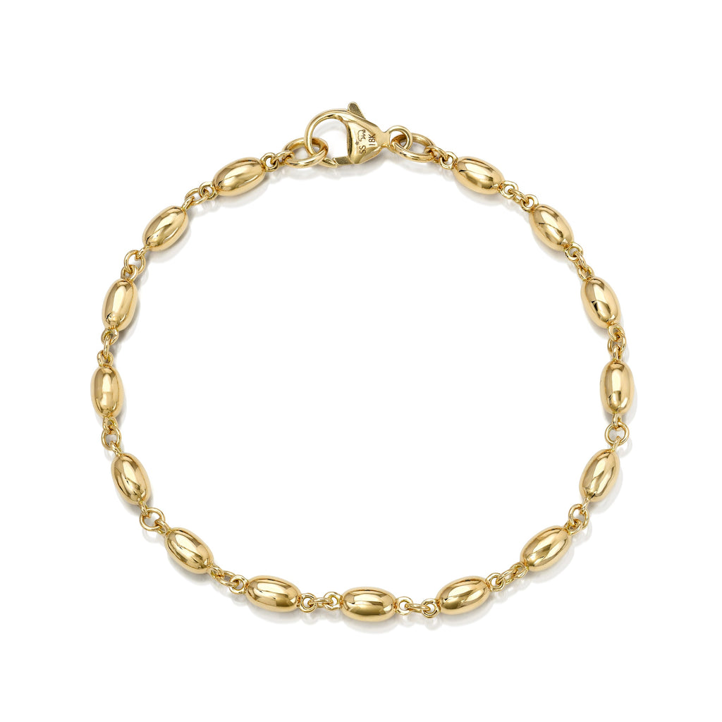SINGLE STONE LARGE DOROTHY BRACELET featuring Handcrafted 18K yellow gold long bead bracelet.
