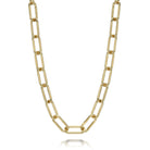 SINGLE STONE LIBBY NECKLACE featuring Handcrafted 18K yellow gold paper clip link necklace.