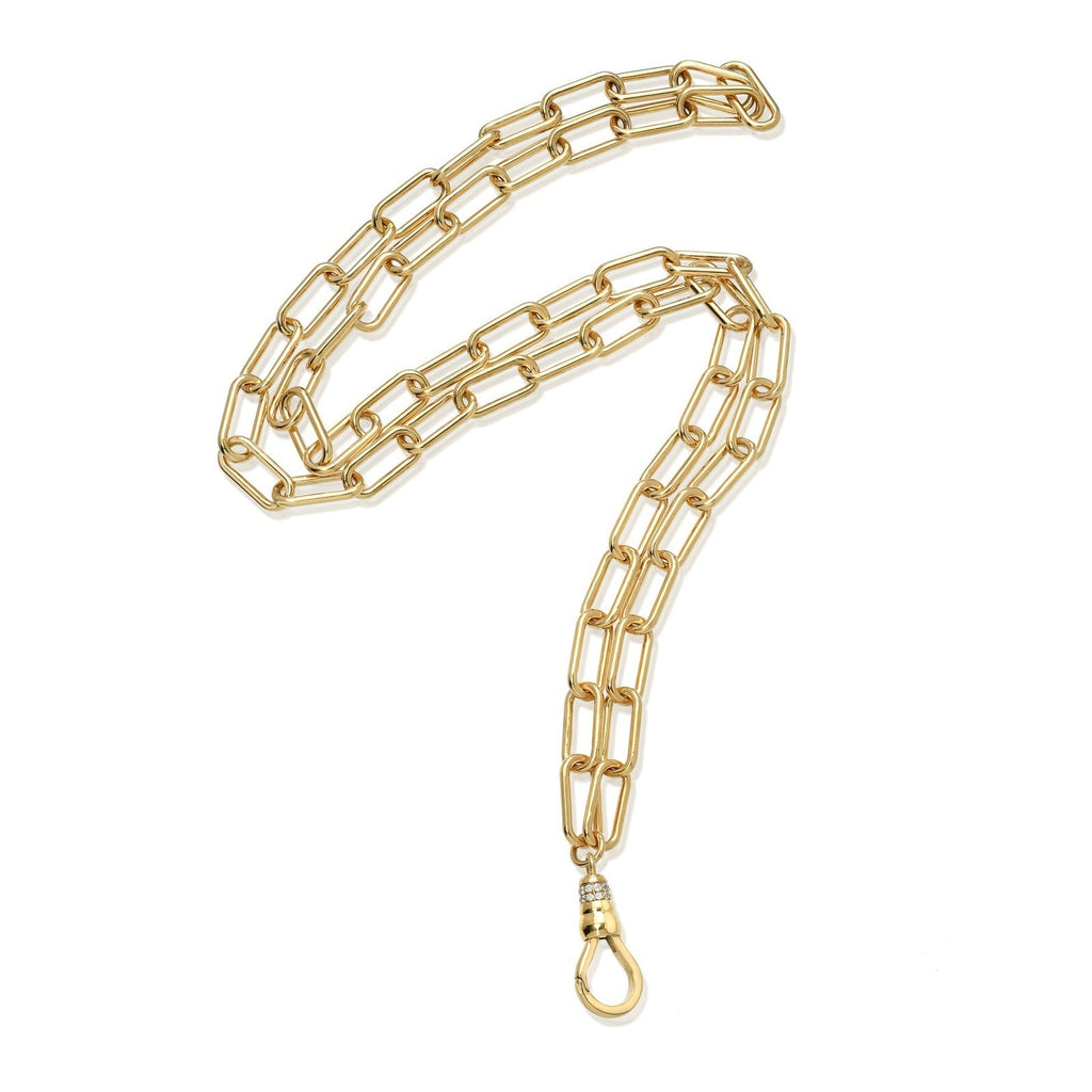 Single Stone LIBBY FOB featuring Approximately 0.20ctw Old European cut diamonds set on a handcrafted 18K yellow gold fob attached to our Libby chain. Price does not include charms. Necklace measures 30".
