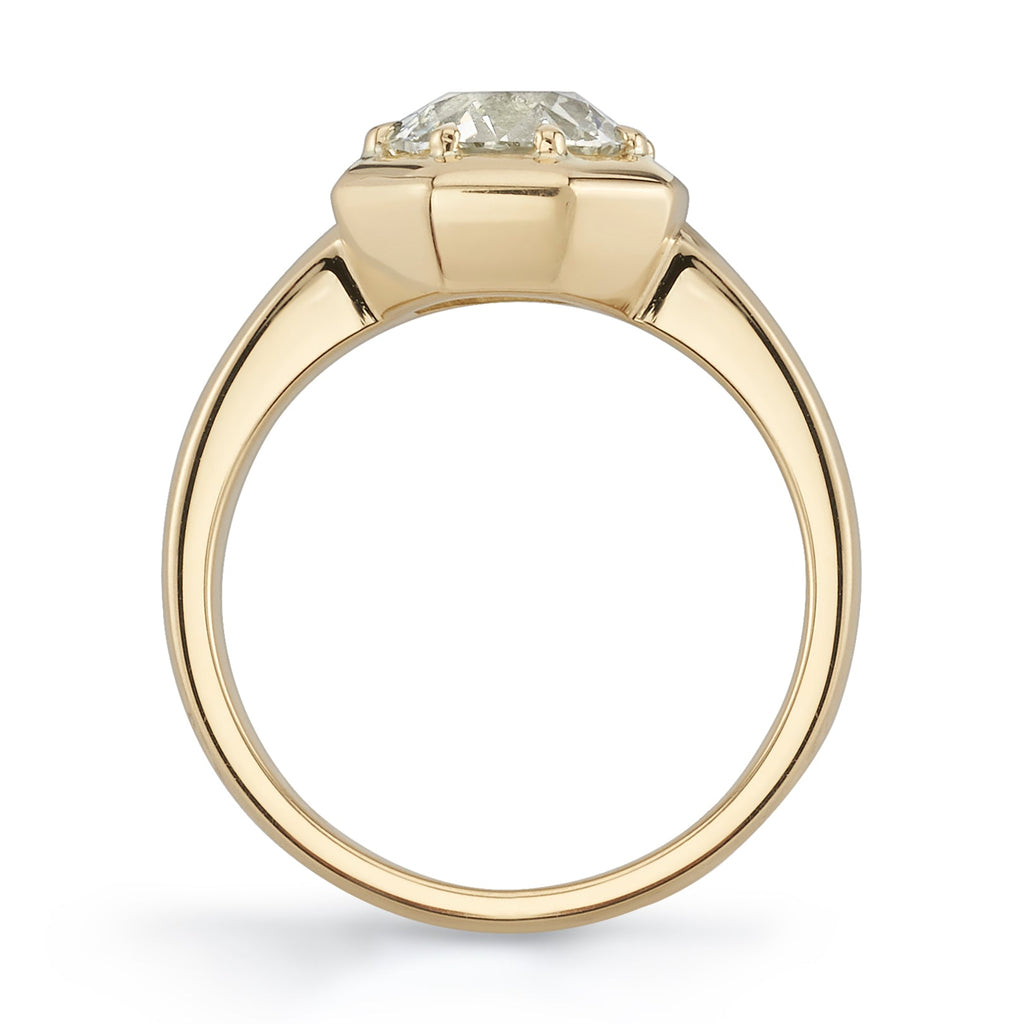 SINGLE STONE LOLA RING featuring 1.99ct O-P/VS1 GIA certified old European cut diamond prong set in a handcrafted 18K yellow gold mounting.