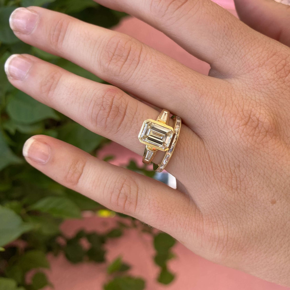 SINGLE STONE EMMA BAND | Approximately 0.90ctw G-H/VS French cut diamonds channel set in a handcrafted eternity band. Approximate band width 2mm. Please inquire for additional customization.