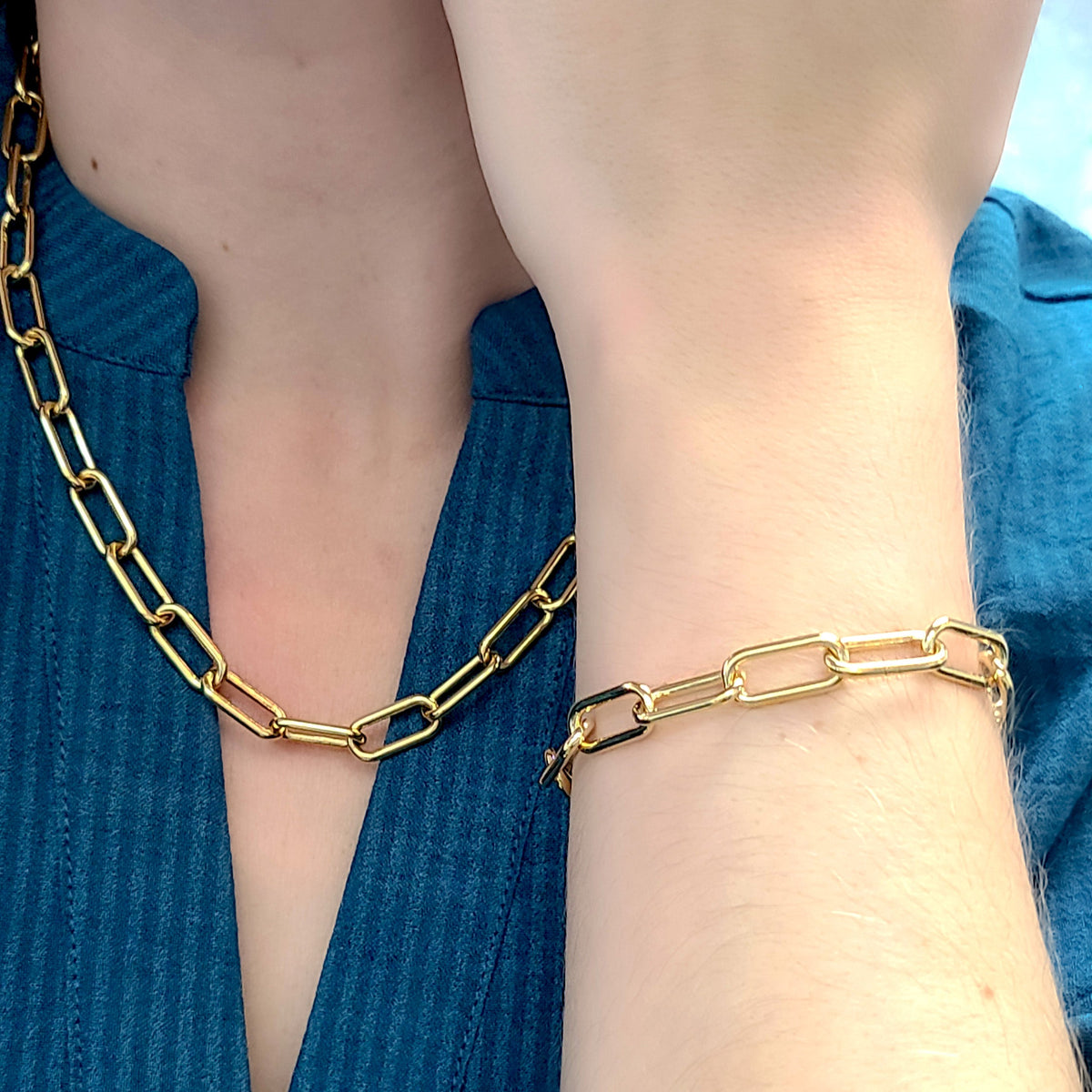 SINGLE STONE LIBBY NECKLACE featuring Handcrafted 18K yellow gold paper clip link necklace.
