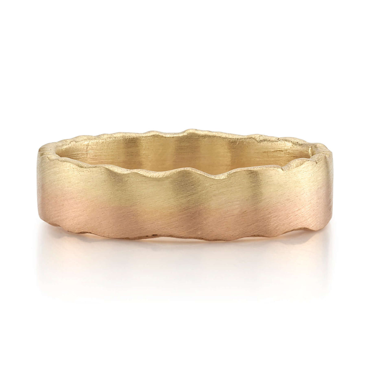 SINGLE STONE MAXWELL DUAL TONE 5.5MM BAND | 5.5mm handcrafted dual tone 18K gold Men's band. Bands available from 4mm to 8mm.