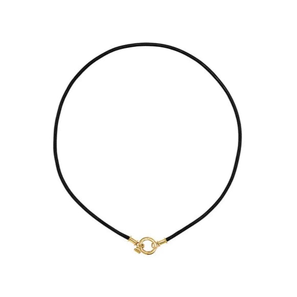 LEATHER CORD, 18k yellow gold clasp 
, Necklace, Temple St. Clair