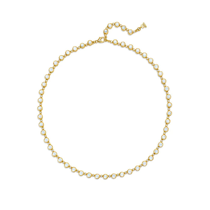 BLUE MOONSTONE LINK NECKLACE, 18k yellow gold 
16.20tw royal blue moonstone 
0.88tw diamonds 
, Necklace, Temple St. Clair