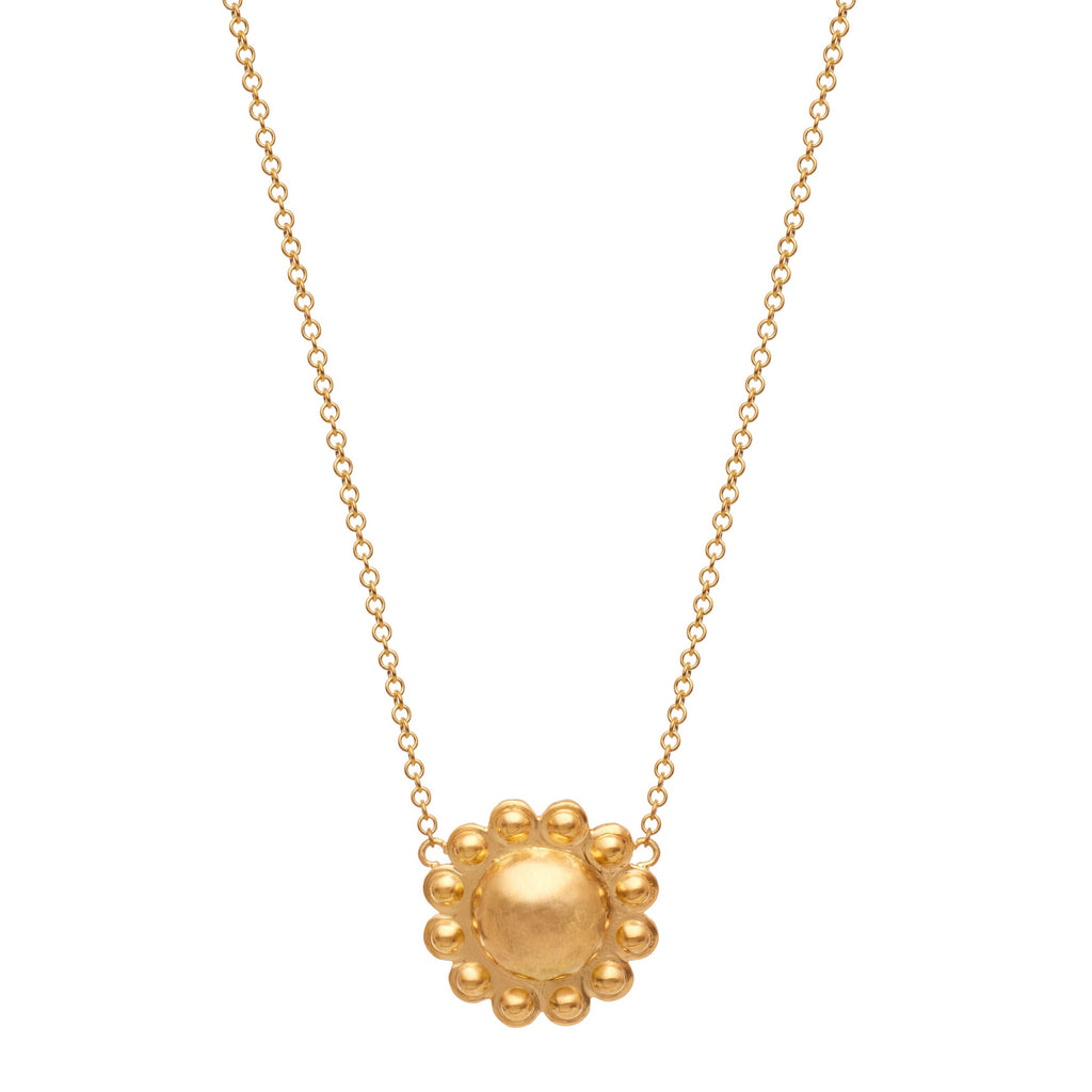 SMALL FLOWER NECKLACE, 18k yellow gold 18 inches in length Made in Greece, Necklace, Christina Alexiou