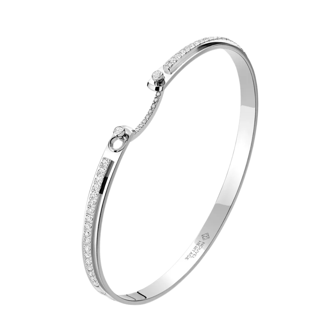 TUXEDO BANGLE IN WHITE GOLD