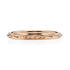 SINGLE STONE LUCY BAND | 2mm three wire handcrafted engraved band. Please inquire for additional customization.