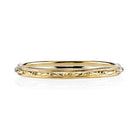 SINGLE STONE LUCY BAND | 2mm three wire handcrafted engraved band. Please inquire for additional customization.