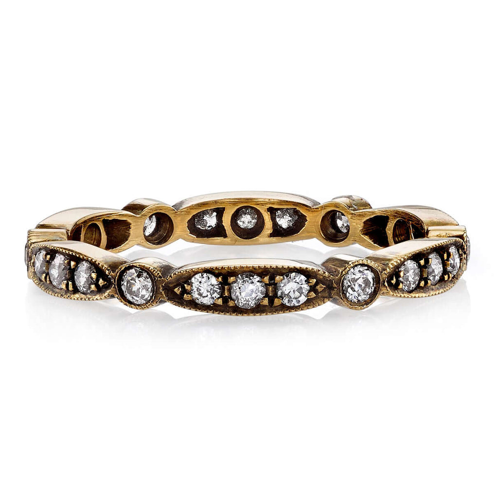 SINGLE STONE SADIE BAND | Approximately 0.50ctw G-H/VS old European cut diamonds set in a handcrafted eternity band. Approximate band with 2.5mm. Please inquire for additional customization.
