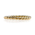SINGLE STONE SMALL LARA BAND | Handcrafted 18K gold 2mm twisted rope band. Please inquire for additional customization.