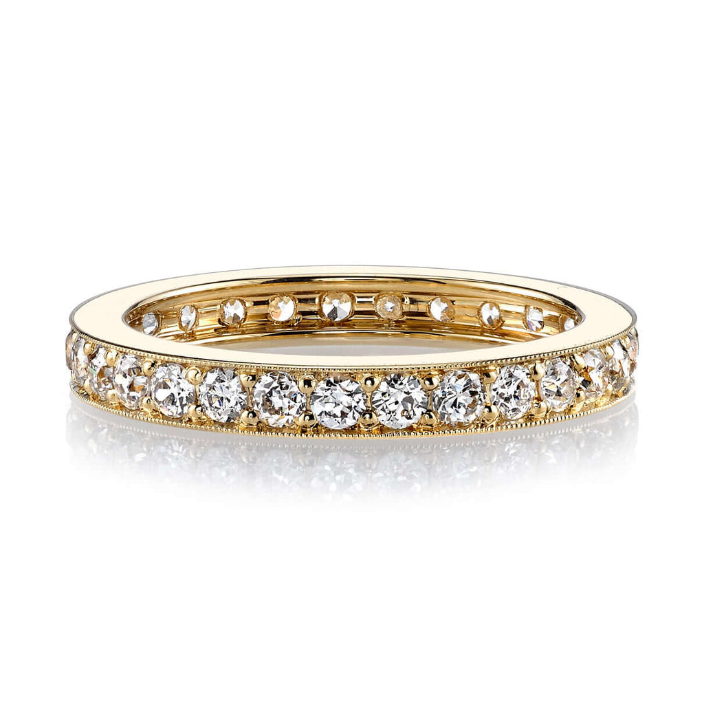 SINGLE STONE CARMELA SMALL BAND | Approximately 1.00ctw G-H/VS old European cut diamonds channel set in a handcrafted eternity band. Approximate band width 2.8mm. Please inquire for additional customization.