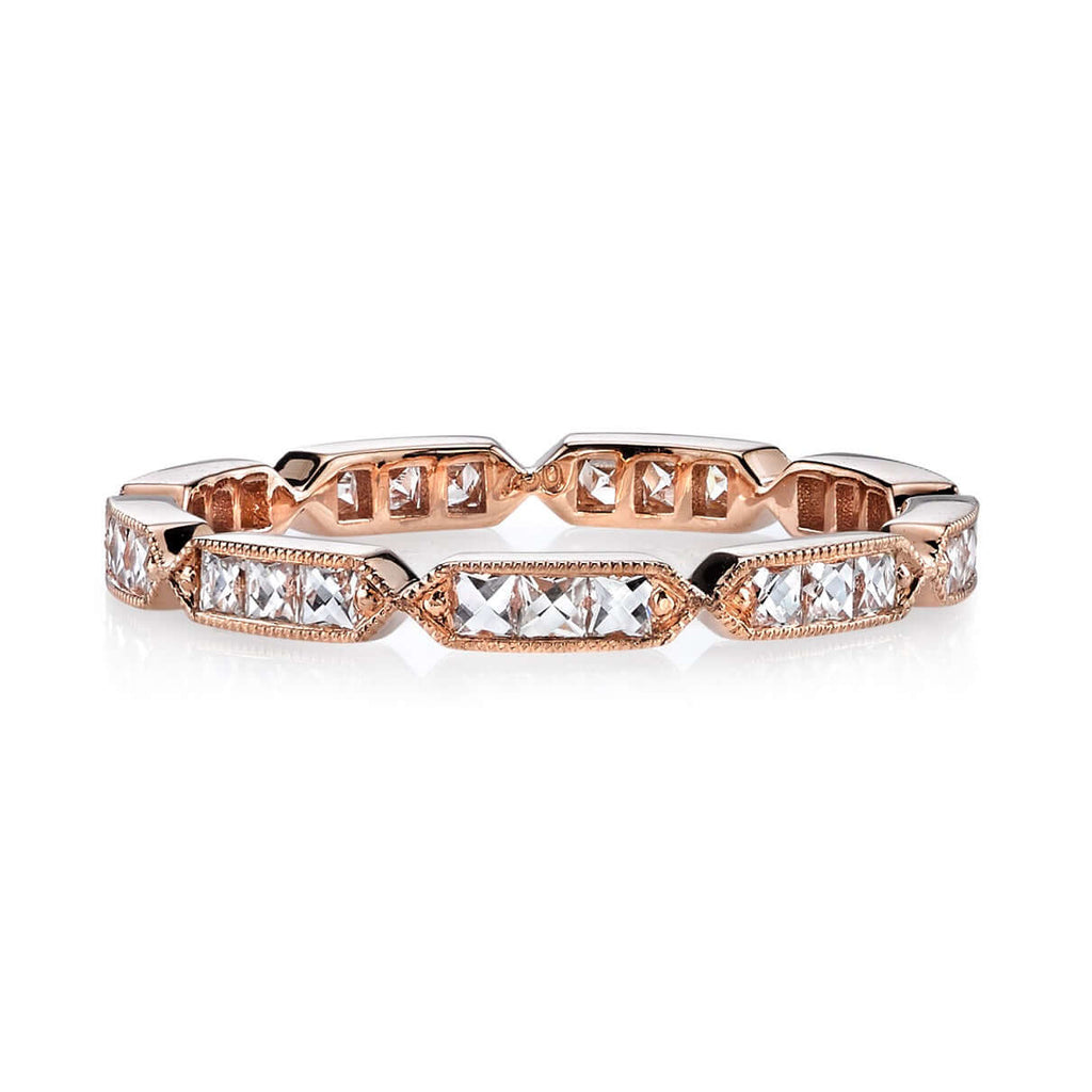 SINGLE STONE OLIVIA BAND | Approximately 0.50ctw G-H/VS French cut diamonds set in a handcrafted sectional eternity band. Approximate band with 2.1mm. Please inquire for additional customization.