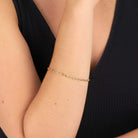 SINGLE STONE BOND BRACELET featuring Handcrafted long link 18K yellow gold bracelet. Bracelet measures 7.5". Please inquire for additional customization.