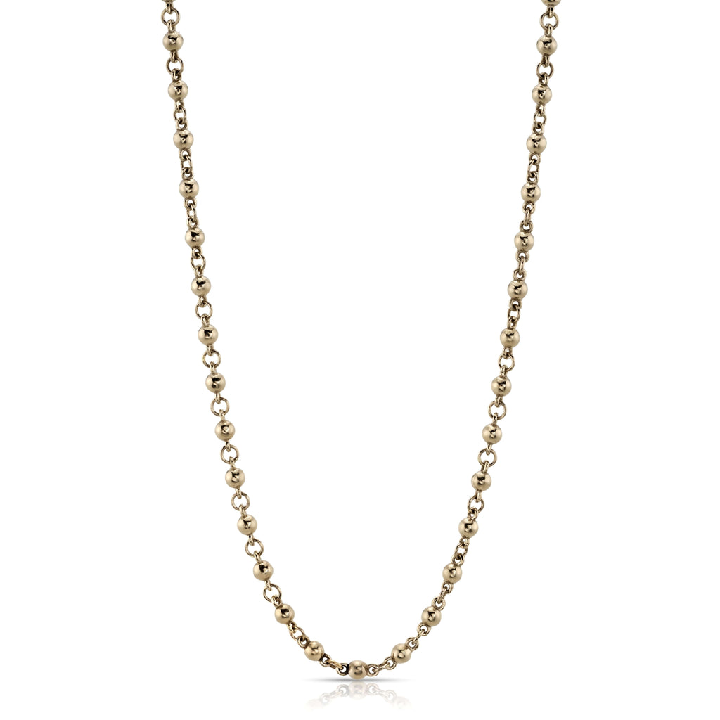 SINGLE STONE ROSARY CHAIN featuring Handcrafted 18K gold round ball chain. Available from 16" to 27". Length shown is 18". Charms sold separately.