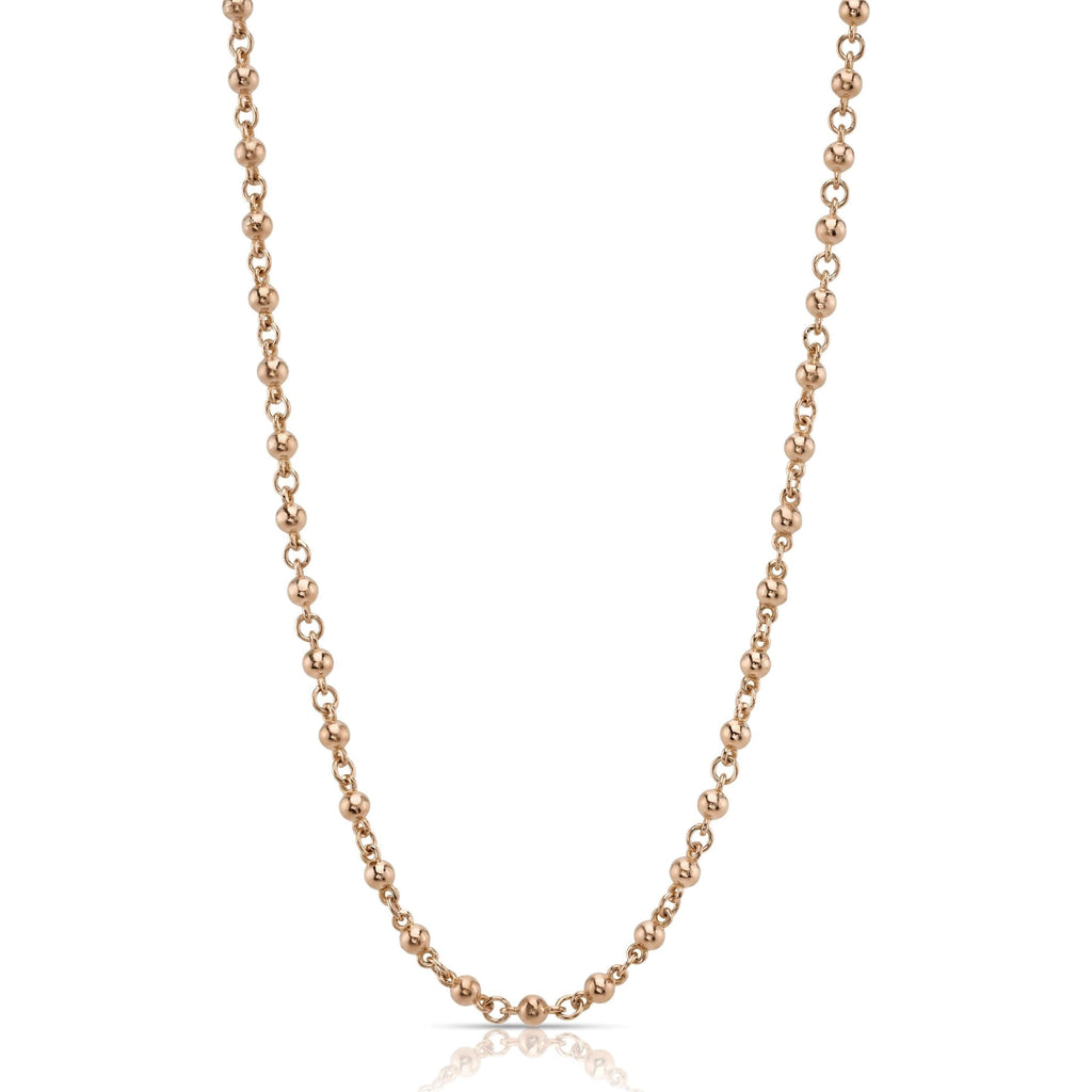 SINGLE STONE ROSARY CHAIN featuring Handcrafted 18K gold round ball chain. Available from 16" to 27". Length shown is 18". Charms sold separately.