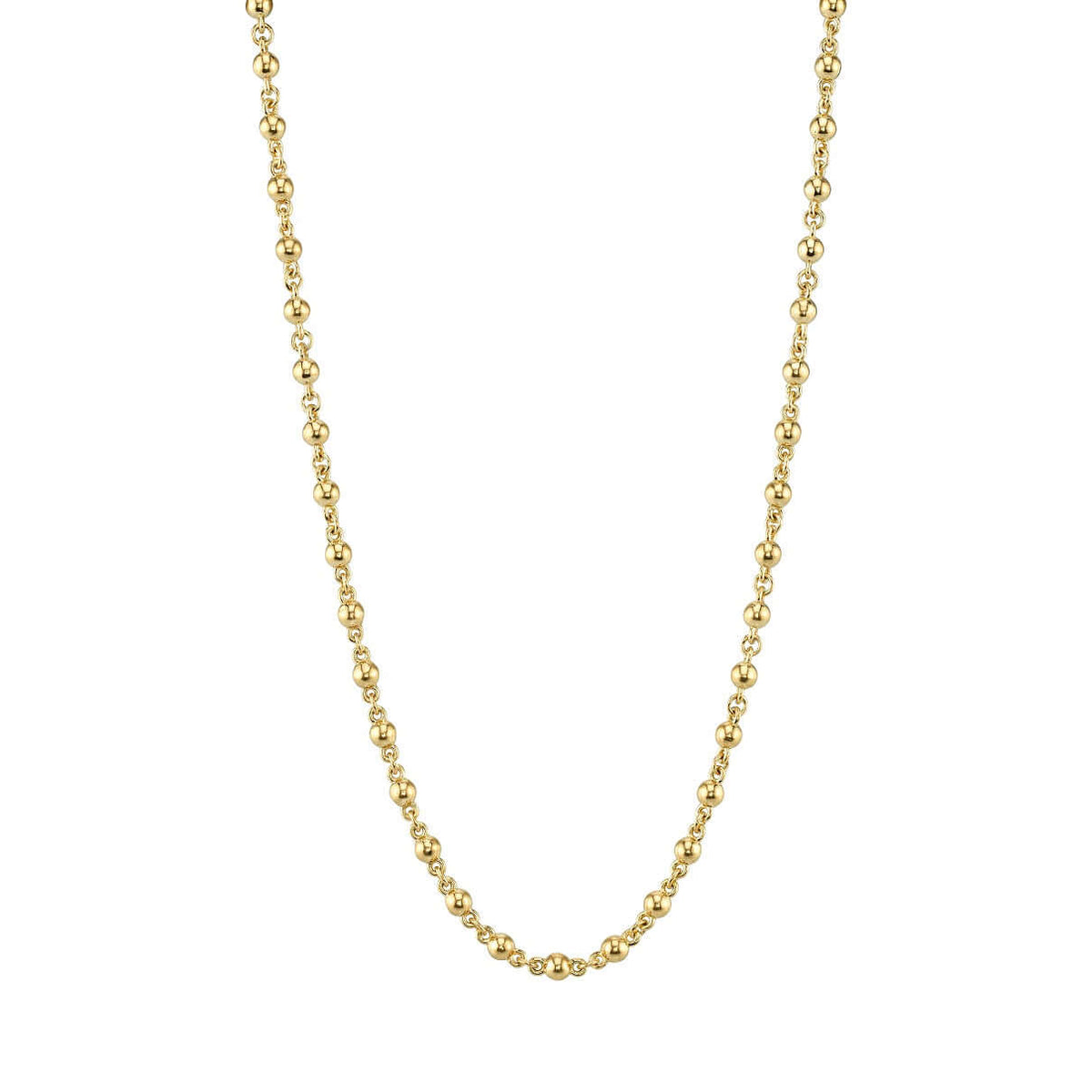 SINGLE STONE ROSARY CHAIN featuring Handcrafted 18K gold round ball chain. Available from 16" to 27". Length shown is 18". Charms sold separately.