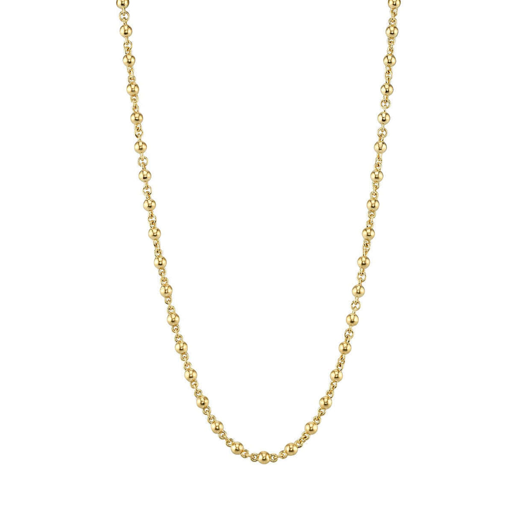 SINGLE STONE ROSARY CHAIN featuring Handcrafted 18K gold round ball chain. Available from 16" to 27". Length shown is 18". Charms sold separately.