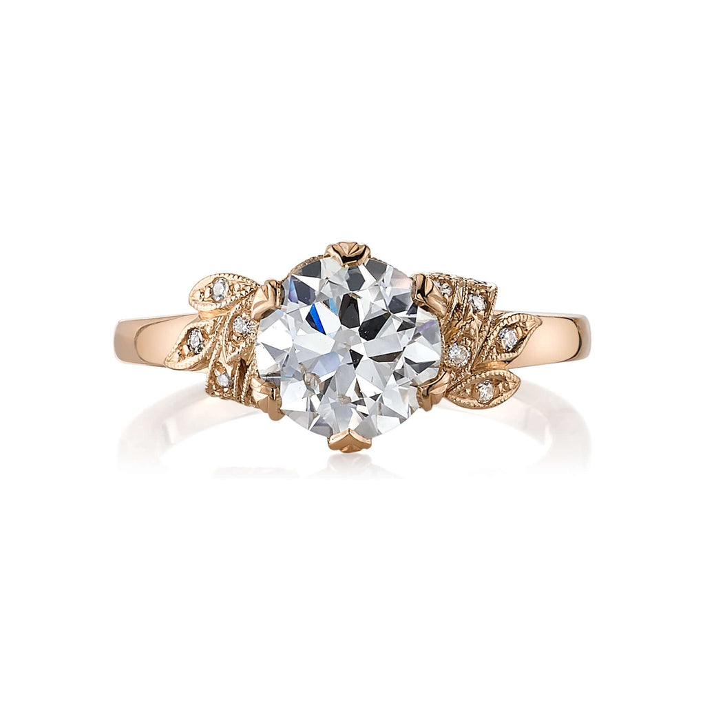 SINGLE STONE ALLISON RING featuring 1.51ct I/SI2 GIA﻿ certified old European cut diamond with 0.05ctw old European cut accent diamonds set in a handcrafted 18K rose gold mounting.