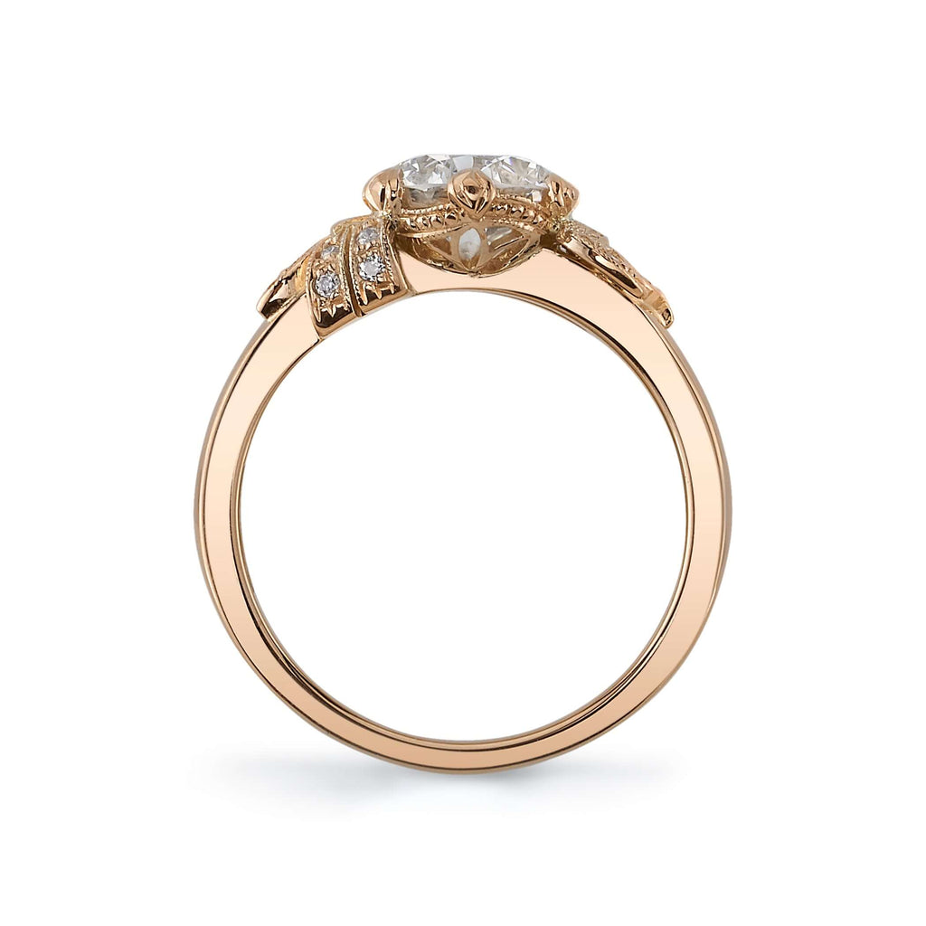 SINGLE STONE ALLISON RING featuring 1.51ct I/SI2 GIA﻿ certified old European cut diamond with 0.05ctw old European cut accent diamonds set in a handcrafted 18K rose gold mounting.