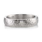 SINGLE STONE JOSEPH HAMMERED 5MM BAND | 5mm handcrafted hammered finish Men's band.