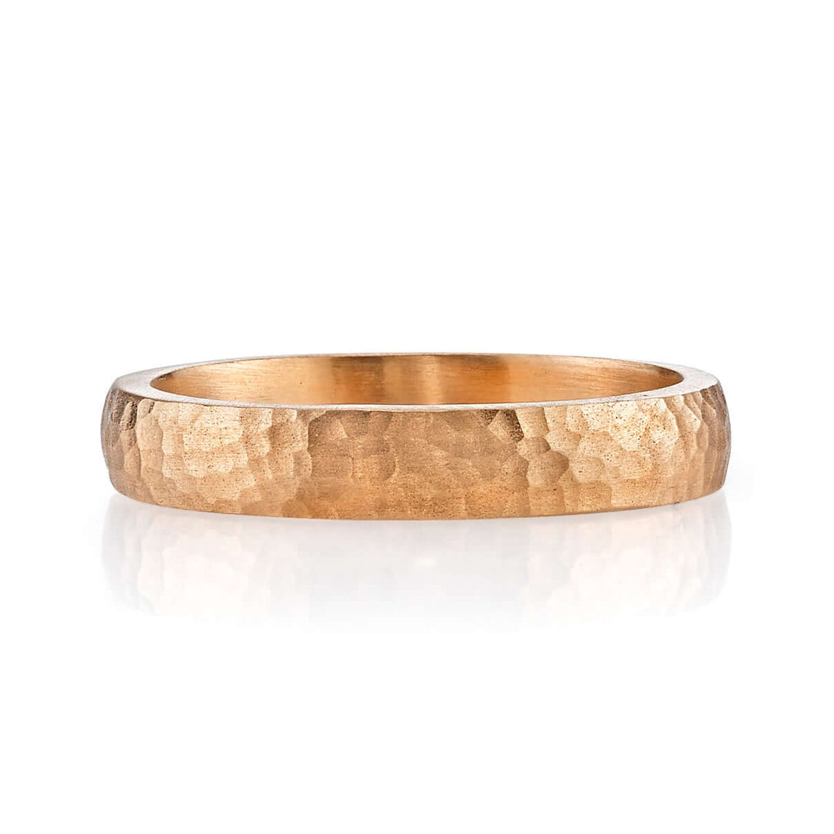 SINGLE STONE JOSEPH HAMMERED 4MM BAND | 4mm handcrafted hammered Men's band. Bands available from 4mm to 6mm.