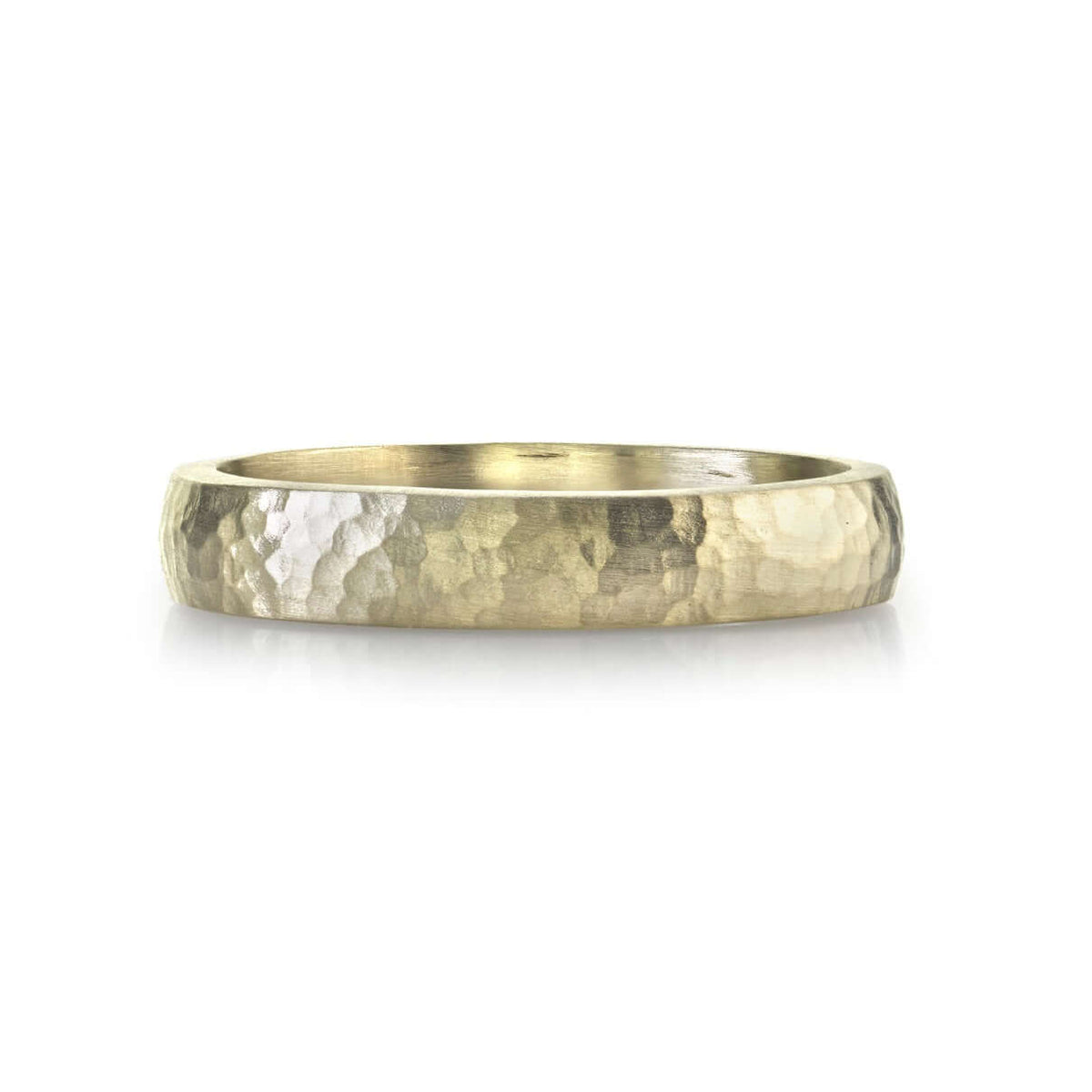 SINGLE STONE JOSEPH HAMMERED 4MM BAND | 4mm handcrafted hammered Men's band. Bands available from 4mm to 6mm.