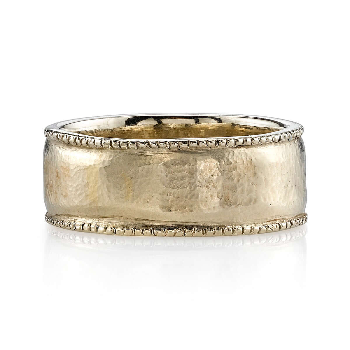 SINGLE STONE CONSTANTINE BAND | 8.5mm handcrafted textured Men's band.
