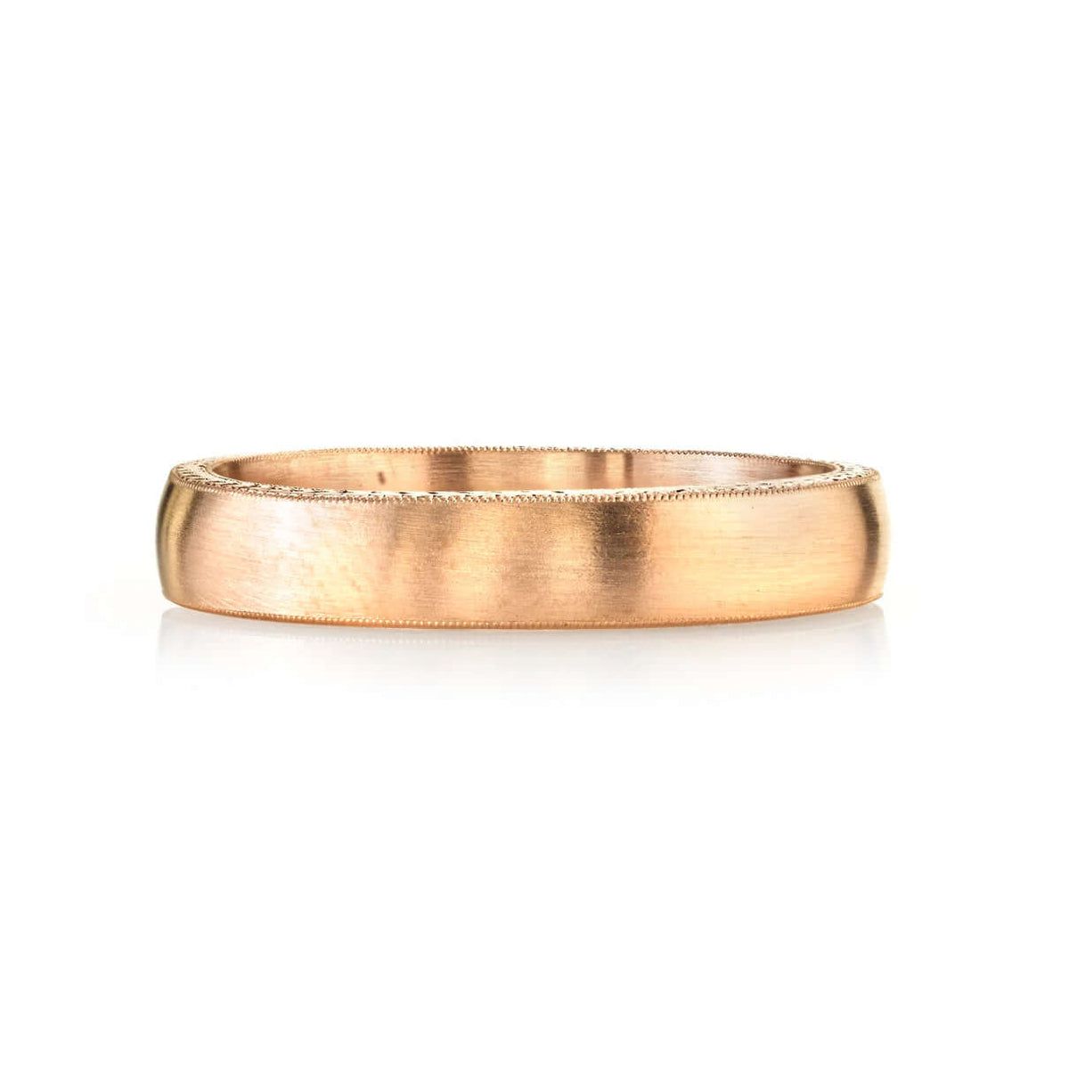 SINGLE STONE JOSEPH ENGRAVED 4MM BAND | 4mm handcrafted satin finished Men's band with engraved sidewalls. Bands available from 4mm to 6mm.