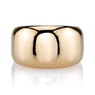 SINGLE STONE SIENNA BAND | Polished and domed 18K yellow gold cigar band measuring approximately 13mm across at its widest point. Please inquire for additional customization.