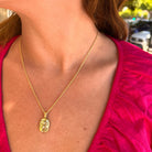 FLORA PENDANT NECKLACE, 18k yellow gold 
0.17ctw Brilliant cut diamonds 
1.5mm cable link chain 
18" in length  
Made in New York 
, NECKLACES, ALEX SEPKUS