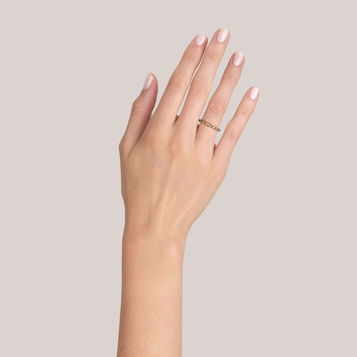 SINGLE STONE SADIE BAND | Approximately 0.50ctw G-H/VS old European cut diamonds set in a handcrafted eternity band. Approximate band with 2.5mm. Please inquire for additional customization.