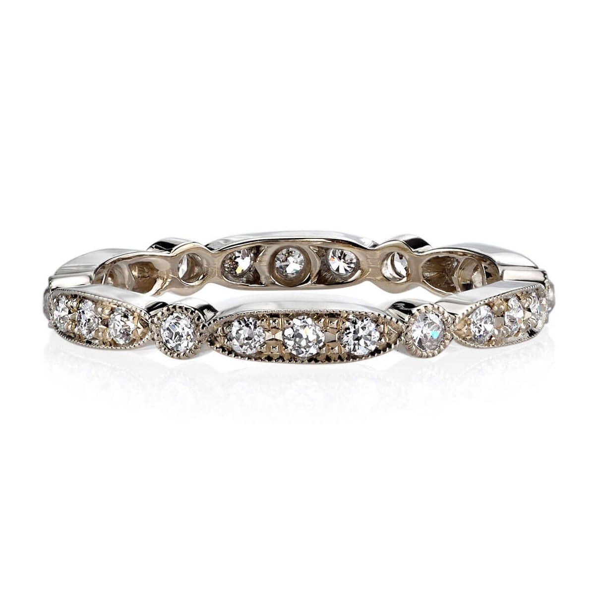SINGLE STONE SADIE BAND | Approximately 0.50ctw G-H/VS old European cut diamonds set in a handcrafted eternity band. Approximate band with 2.5mm. Please inquire for additional customization.