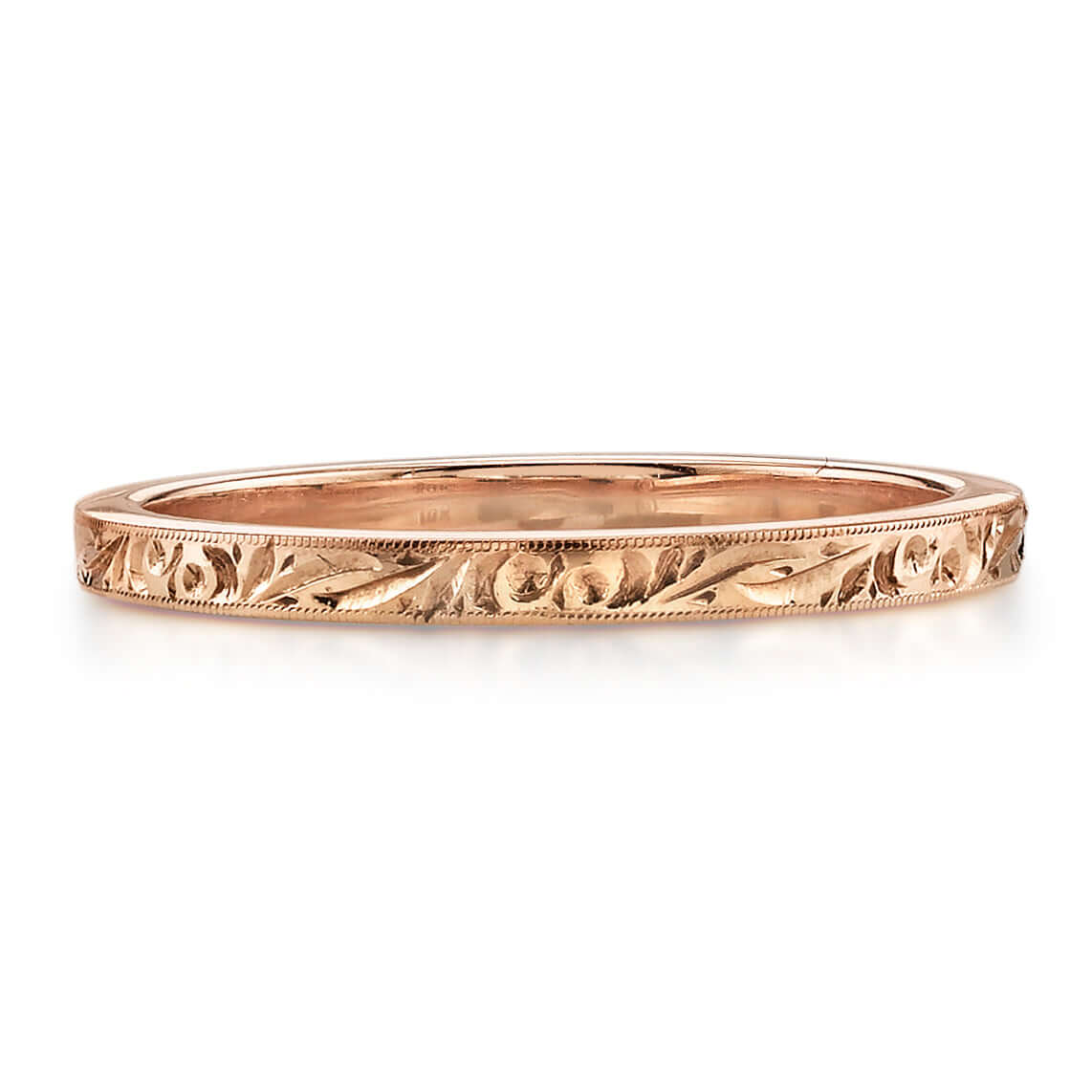 SINGLE STONE LARGE HAZEL BAND | 2mm handcrafted engraved band. Please inquire for additional customization.