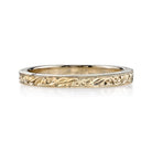 SINGLE STONE LARGE HAZEL BAND | 2mm handcrafted engraved band. Please inquire for additional customization.