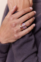 SARI LUCKNOW RING JACKETS, 14k yellow gold 
Enamel 
Size 6.75 
Made in London, RINGS, Alice Cicolini