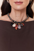 CLASSIC PEARL PUKA NECKLACE, 18k rose gold &amp; black enamel clasp 
9mm baroque Tahitian Pearls, NECKLACES, DEZSO