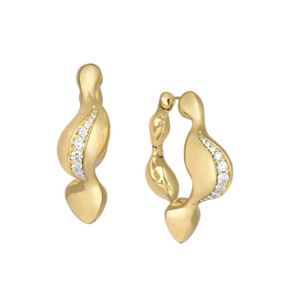 CAYRN HOOPS, 18k yellow gold  
0.62cts round brilliant diamonds 
Made in Los Angeles  
, EARRINGS, VRAM