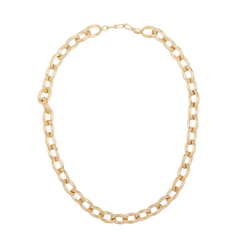 ROSA COCO CHAIN - 42CM, YELLOW GOLD CHAIN. HANDCUFF FINISH AT BOTH ENDS. 14k gold Length : 16in, Necklace, Marie Lichtenberg