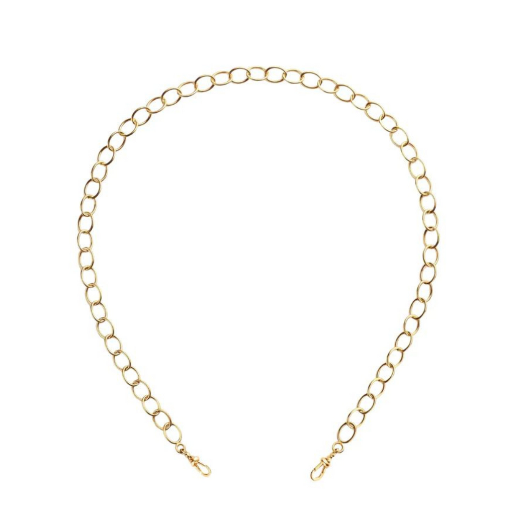 ROSA MICRO CHAIN, YELLOW GOLD CHAIN. HANDCUFF FINISH AT BOTH ENDS. 14k gold Length : 15in, Necklace, Marie Lichtenberg