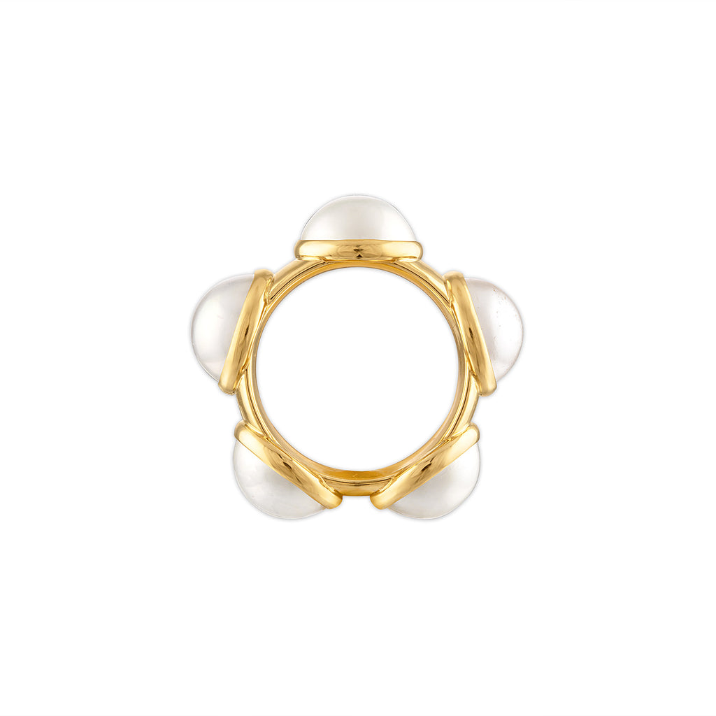 LARGE VIC RING - PEARL, 18k yellow gold Pearl Size 6.5 Made in New York, Ring, Jade Ruzzo
