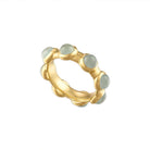 SMALL VIC RING - AQUAMARINE, 18k yellow gold 
5mm cabochon Aquamarine 
Size 6.5 
Made in New York 
, Ring, Jade Ruzzo