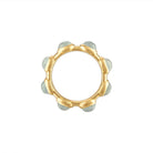 SMALL VIC RING - AQUAMARINE, 18k yellow gold 
5mm cabochon Aquamarine 
Size 6.5 
Made in New York 
, Ring, Jade Ruzzo